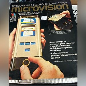 Vintage Microvision Handheld Game System w/ 6 Cartridges | 1979 MB